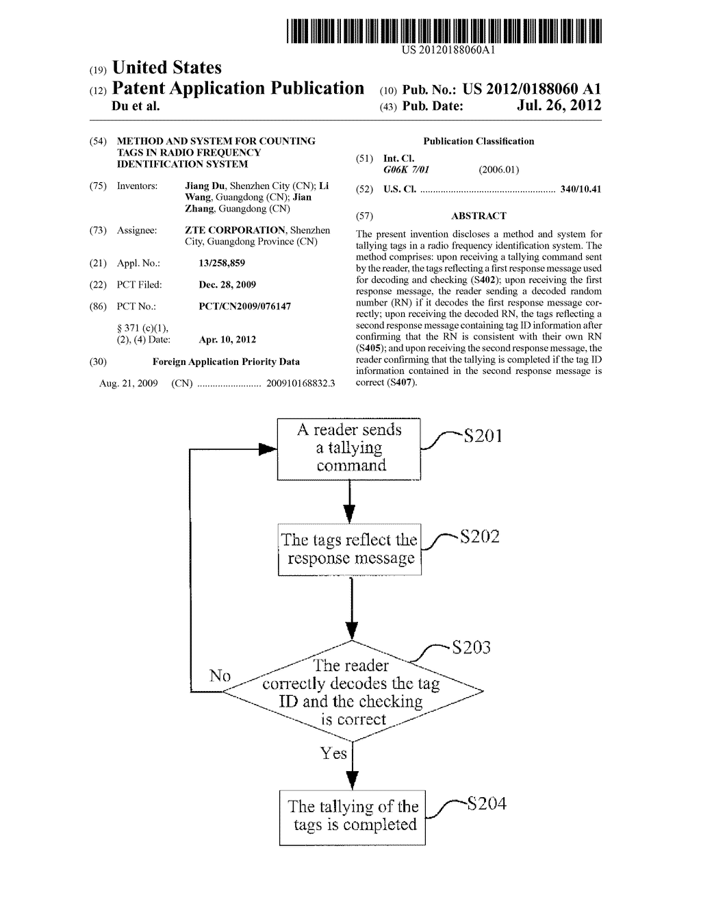 METHOD AND SYSTEM FOR COUNTING TAGS IN RADIO FREQUENCY IDENTIFICATION     SYSTEM - diagram, schematic, and image 01