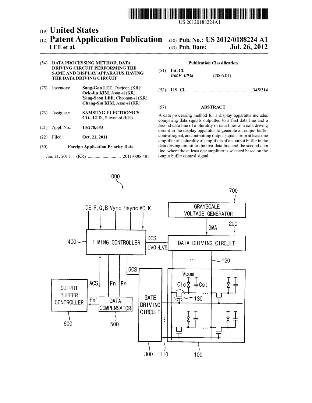 DATA PROCESSING METHOD, DATA DRIVING CIRCUIT PERFORMING THE SAME AND     DISPLAY APPARATUS HAVING THE DATA DRIVING CIRCUIT - diagram, schematic, and image 01