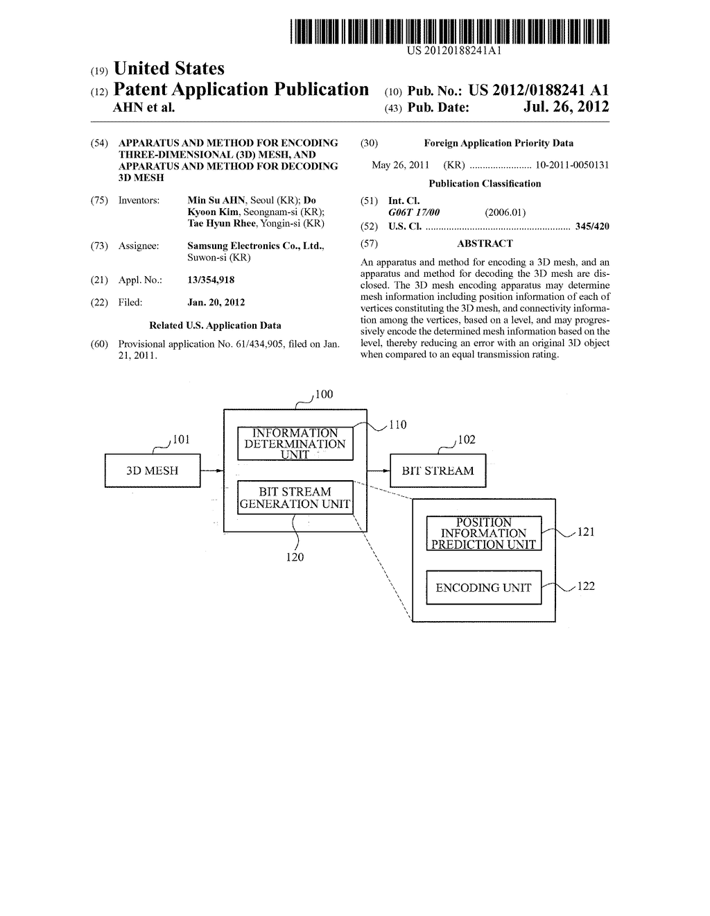 APPARATUS AND METHOD FOR ENCODING THREE-DIMENSIONAL (3D) MESH, AND     APPARATUS AND METHOD FOR DECODING 3D MESH - diagram, schematic, and image 01