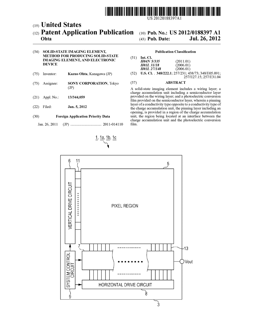 SOLID-STATE IMAGING ELEMENT, METHOD FOR PRODUCING SOLID-STATE IMAGING     ELEMENT, AND ELECTRONIC DEVICE - diagram, schematic, and image 01