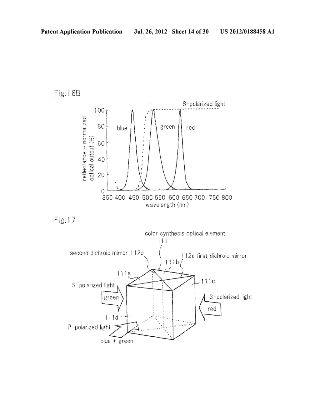 COLOR SYNTHESIS OPTICAL ELEMENT, PROJECTION-TYPE DISPLAY DEVICE USING     SAME, AND METHOD FOR CONTROLLING DISPLAY THEREOF - diagram, schematic, and image 15