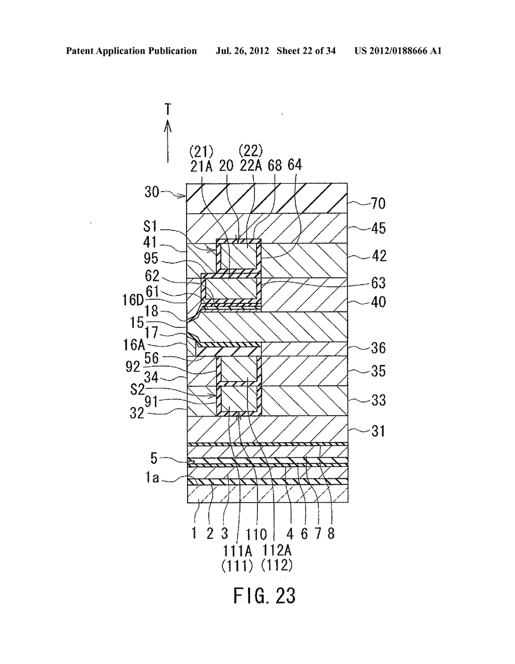 MAGNETIC HEAD FOR PERPENDICULAR MAGNETIC RECORDING HAVING A MAIN POLE AND     A SHIELD - diagram, schematic, and image 23