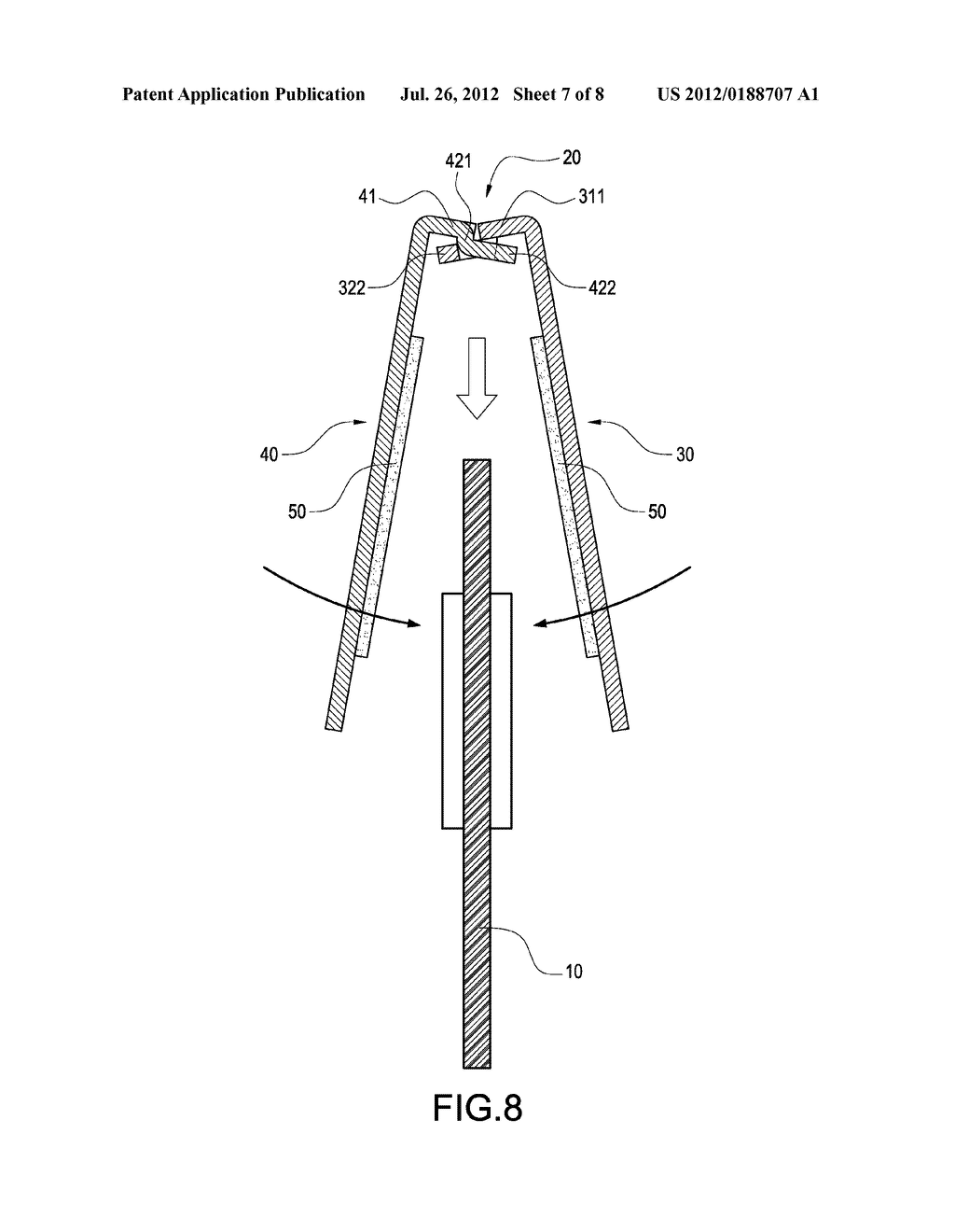 SLIDINGLY-ENGAGED HEAT-DISSIPATING ASSEMBLY FOR MEMORY AND MEMORY DEVICE     HAVING THE SAME - diagram, schematic, and image 08