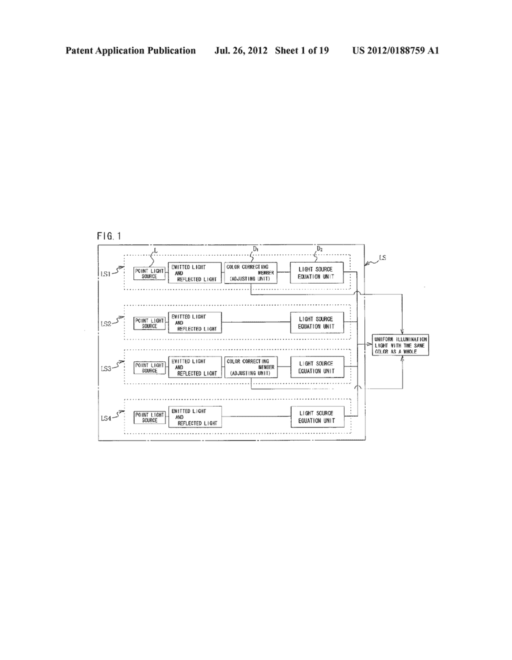 COLOR CORRECTION METHOD FOR ILLUMINATION LIGHT, AND LIGHT SOURCE MODULE     AND LIGHTING DEVICE USING THIS COLOR CORRECTION METHOD - diagram, schematic, and image 02