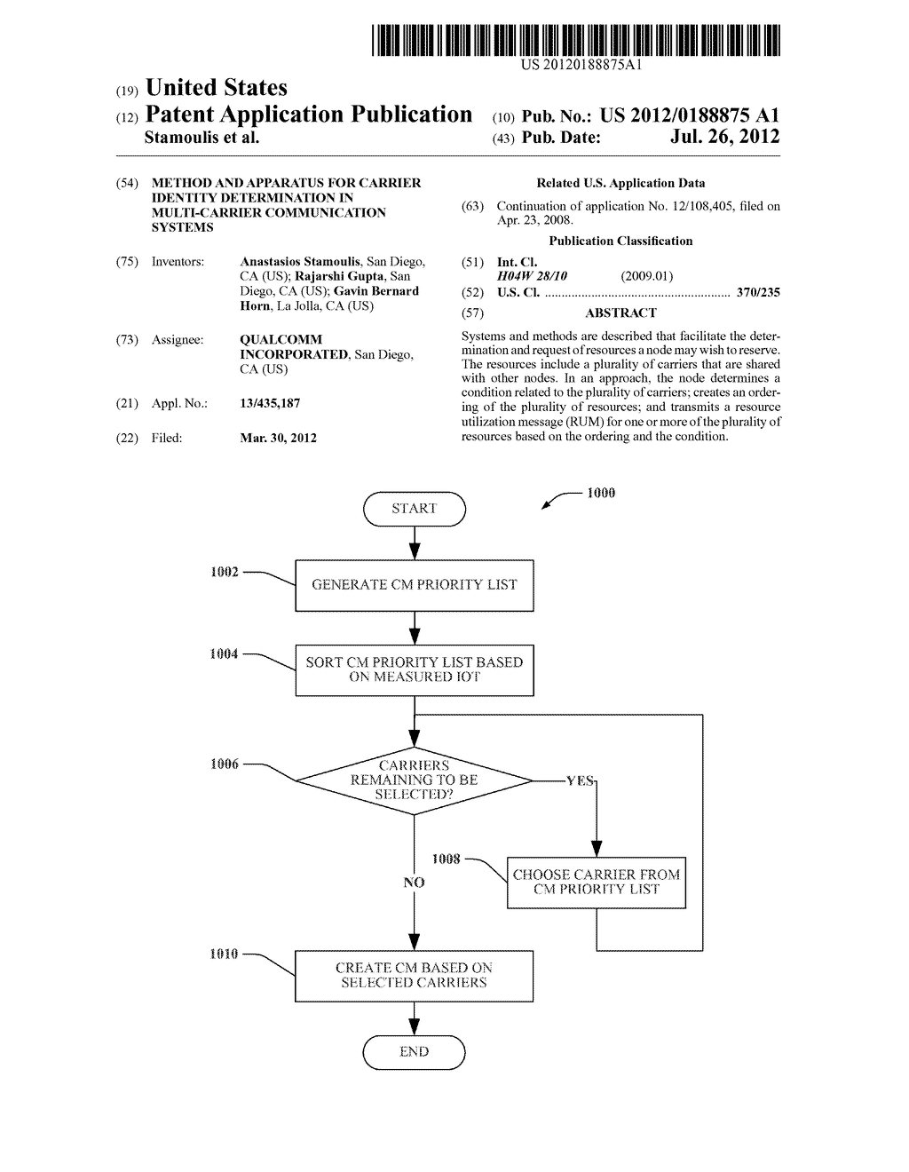METHOD AND APPARATUS FOR CARRIER IDENTITY DETERMINATION IN MULTI-CARRIER     COMMUNICATION SYSTEMS - diagram, schematic, and image 01
