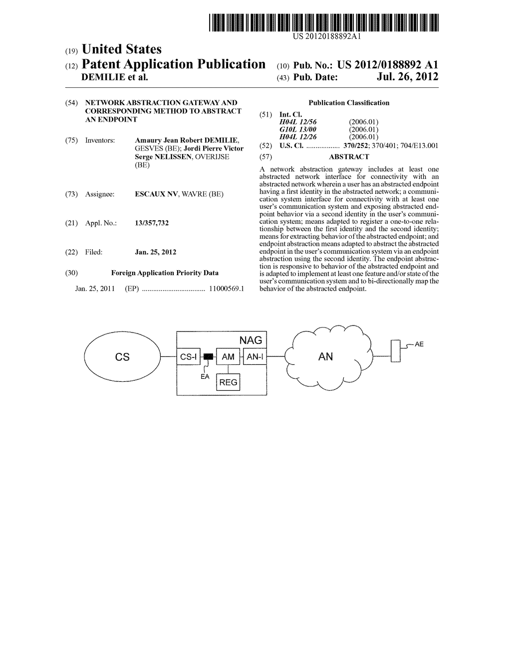 NETWORK ABSTRACTION GATEWAY AND CORRESPONDING METHOD TO ABSTRACT AN     ENDPOINT - diagram, schematic, and image 01