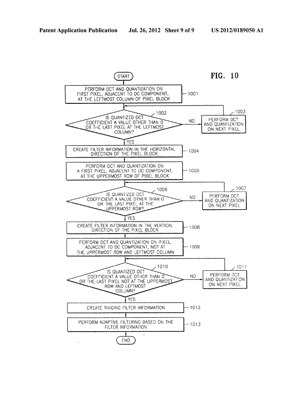 FILTERING METHOD FOR REMOVING BLOCK ARTIFACTS AND/OR RINGING NOISE AND     APPARATUS THEREFOR - diagram, schematic, and image 10