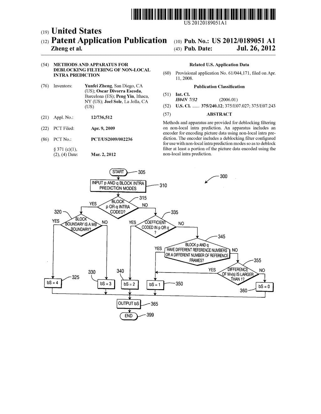 METHODS AND APPARATUS FOR DEBLOCKING FILTERING OF NON-LOCAL INTRA     PREDICTION - diagram, schematic, and image 01
