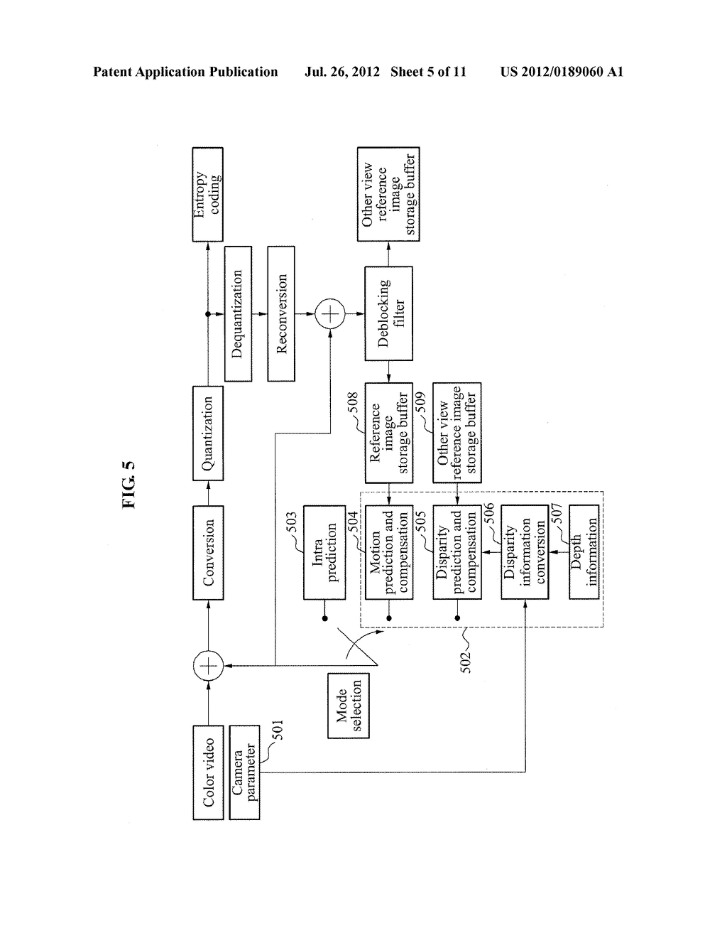 APPARATUS AND METHOD FOR ENCODING AND DECODING MOTION INFORMATION AND     DISPARITY INFORMATION - diagram, schematic, and image 06