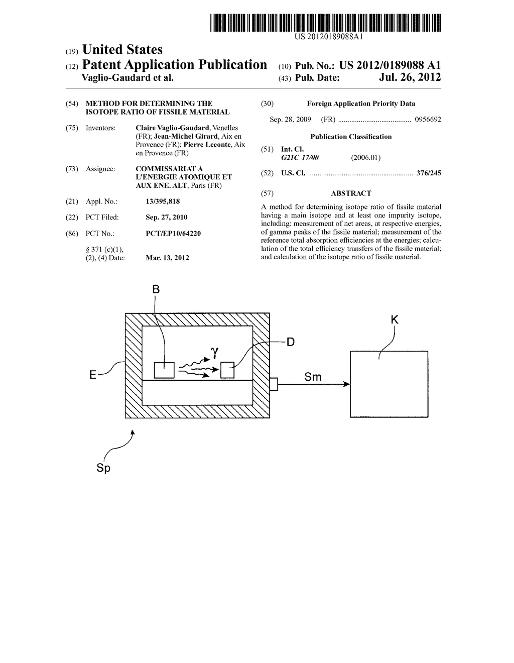 METHOD FOR DETERMINING THE ISOTOPE RATIO OF FISSILE MATERIAL - diagram, schematic, and image 01