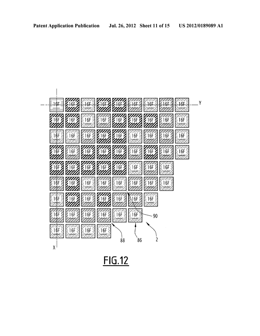 METHOD OF OPERATING A PRESSURIZED-WATER NUCLEAR REACTOR ALLOWING SAME TO     PASS FROM A PLUTONIUM-EQUILIBRIUM CYCLE TO A URANIUM- EQUILIBRIUM CYCLE     AND CORRESPONDING NUCLEAR FUEL ASSEMBLY - diagram, schematic, and image 12