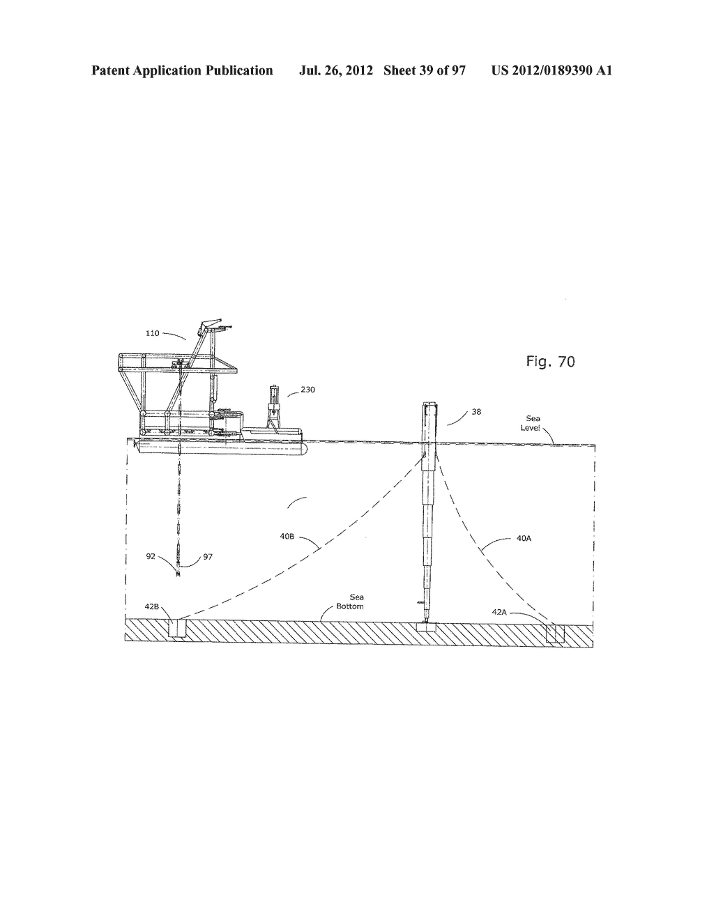 STATIONARY POSITIONED OFFSHORE WINDPOWER PLANT (OWP) AND THE METHODS AND     MEANS FOR ITS ASSEMBLING, TRANSPORTATION, INSTALLATION AND SERVICING - diagram, schematic, and image 40