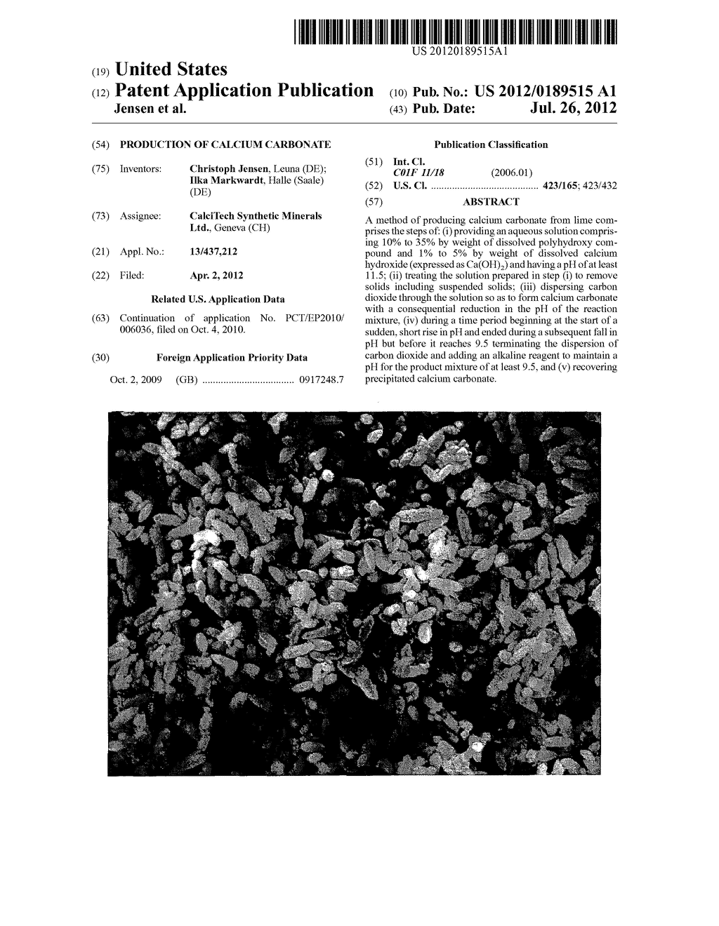 PRODUCTION OF CALCIUM CARBONATE - diagram, schematic, and image 01