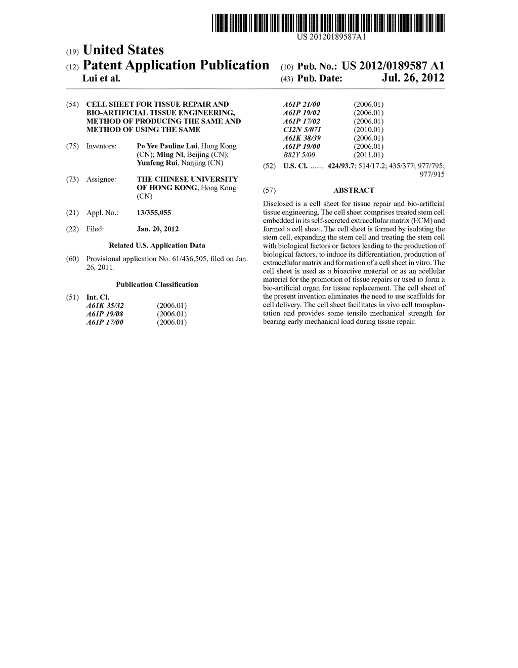 CELL SHEET FOR TISSUE REPAIR AND BIO-ARTIFICIAL TISSUE ENGINEERING, METHOD     OF PRODUCING THE SAME AND METHOD OF USING THE SAME - diagram, schematic, and image 01