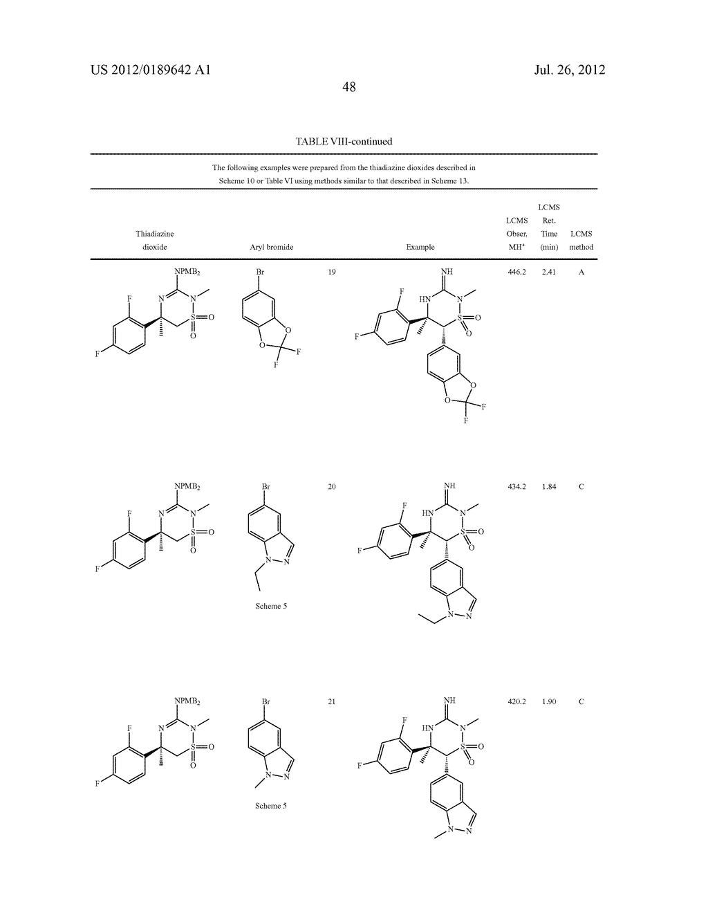 IMINOTHIADIAZINE DIOXIDE COMPOUNDS AS BACE INHIBITORS, COMPOSITIONS, AND     THEIR USE - diagram, schematic, and image 49