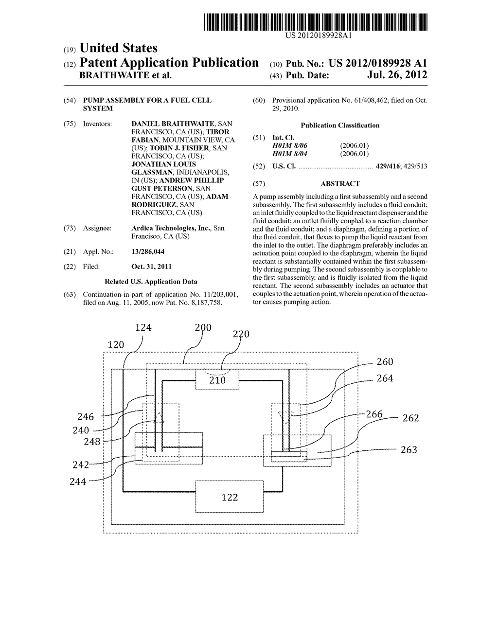 PUMP ASSEMBLY FOR A FUEL CELL SYSTEM - diagram, schematic, and image 01