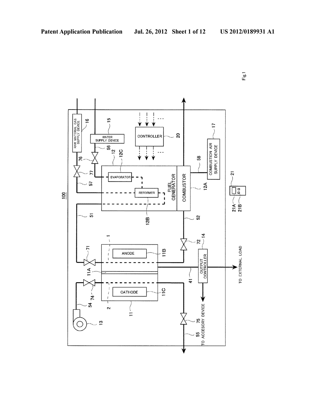 FUEL CELL POWER GENERATION SYSTEM AND OPERATION STOP METHOD OF THE SAME - diagram, schematic, and image 02