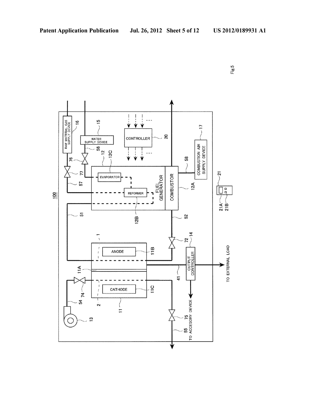 FUEL CELL POWER GENERATION SYSTEM AND OPERATION STOP METHOD OF THE SAME - diagram, schematic, and image 06