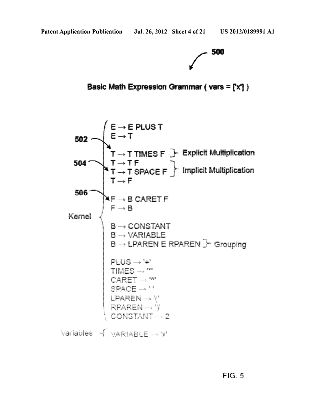 FREEFORM MATHEMATICAL PARSING AND GRADING METHOD AND SYSTEM - diagram, schematic, and image 05