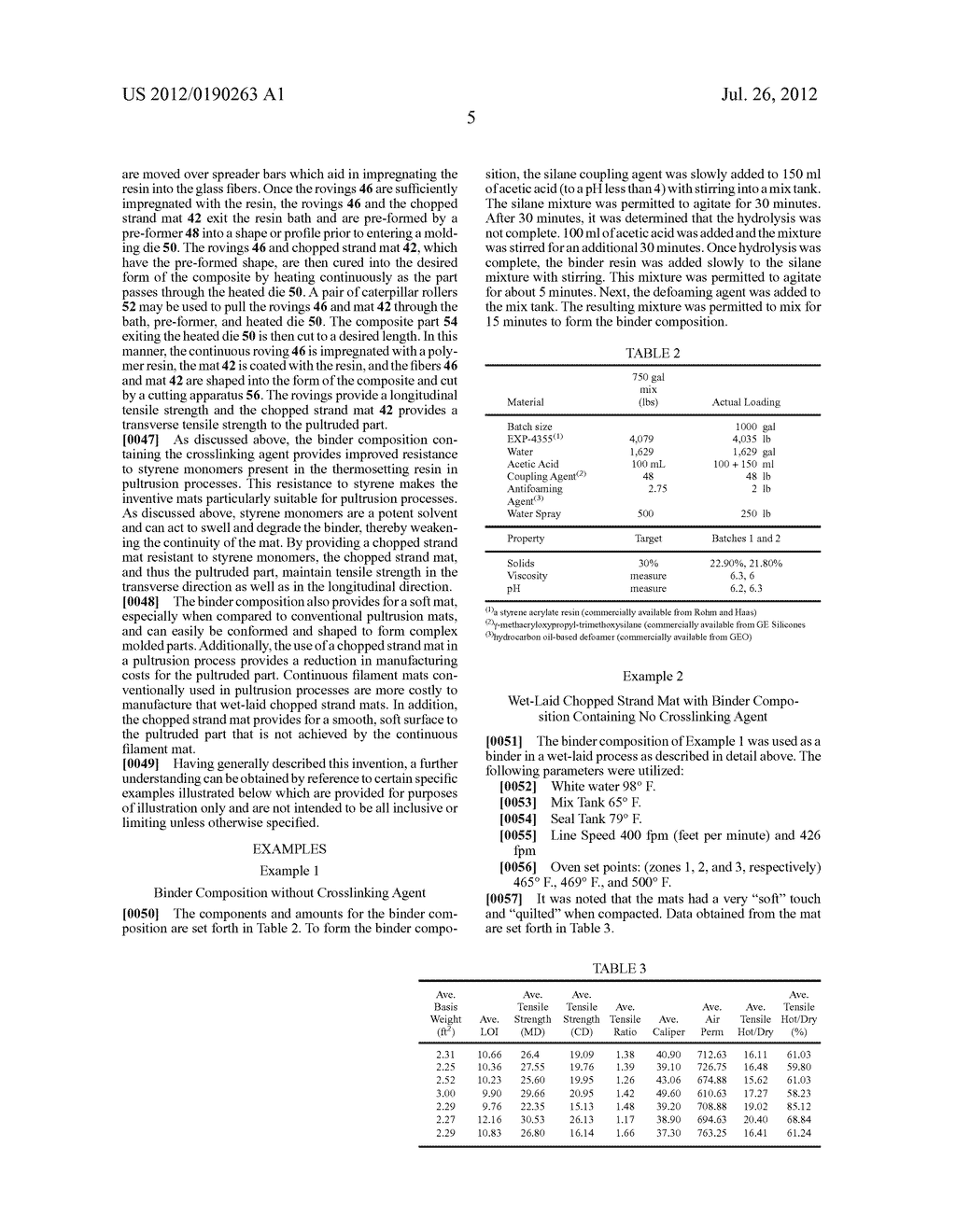 SOFT, FLEXIBLE NONWOVEN CHOPPED STRAND MAT FOR USE IN PULTRUSION PROCESSES - diagram, schematic, and image 13