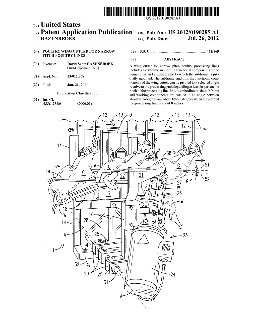 Poultry Wing Cutter for Narrow Pitch Poultry Lines - diagram, schematic, and image 01