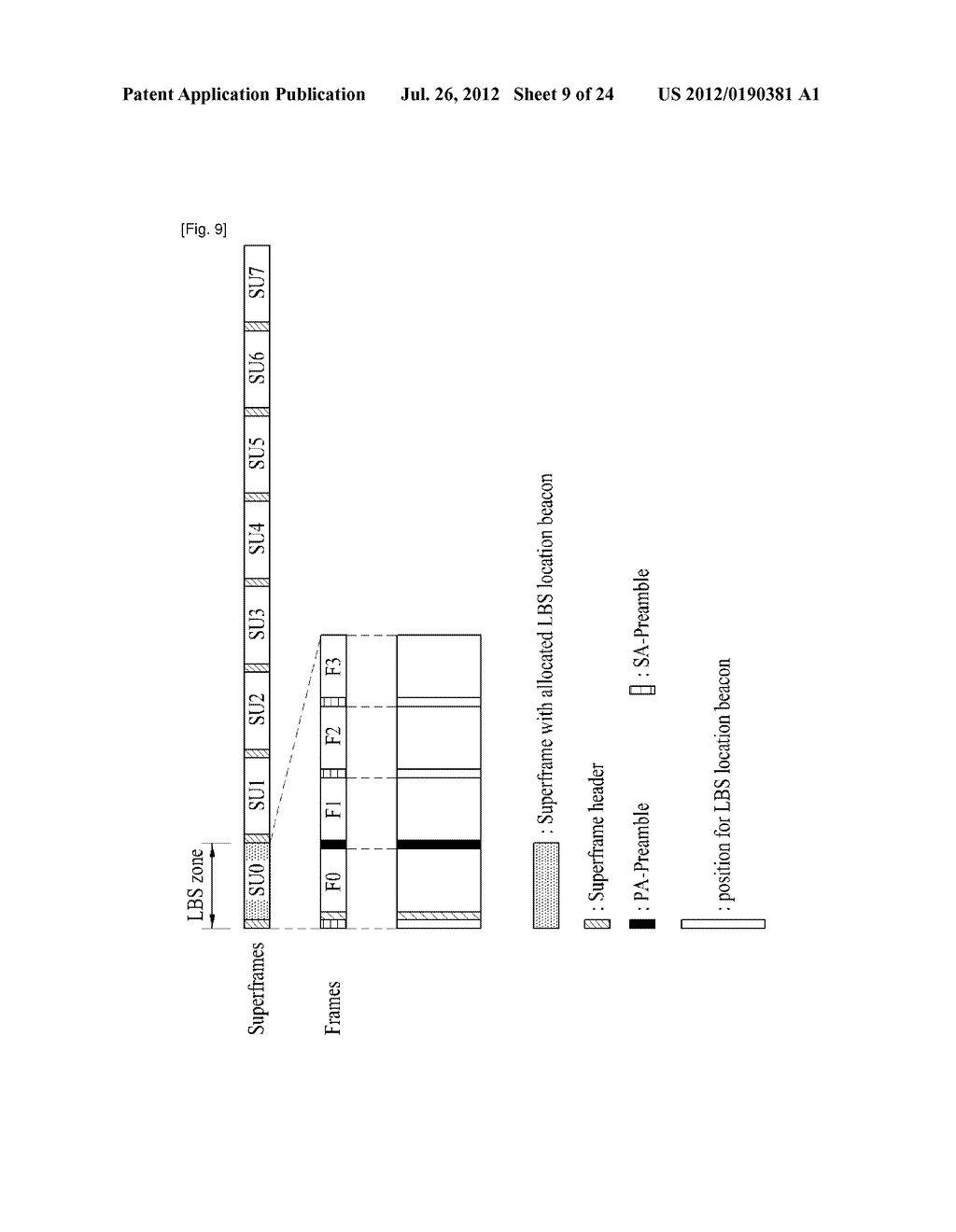 METHOD AND AN APPARATUS FOR TRANSMITTING SIGNALS FOR LOCATION BASED     SERVICE, AND A METHOD AND AN APPARATUS FOR MEASURING LOCATION RELATED     INFORMATION BASED ON THE SIGNALS - diagram, schematic, and image 10