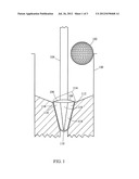 SYSTEM FOR IMPROVED FLAG STICK STABILITY AND REDUCED GOLF CUP AND/OR FLAG     STICK FERRULE WEAR diagram and image