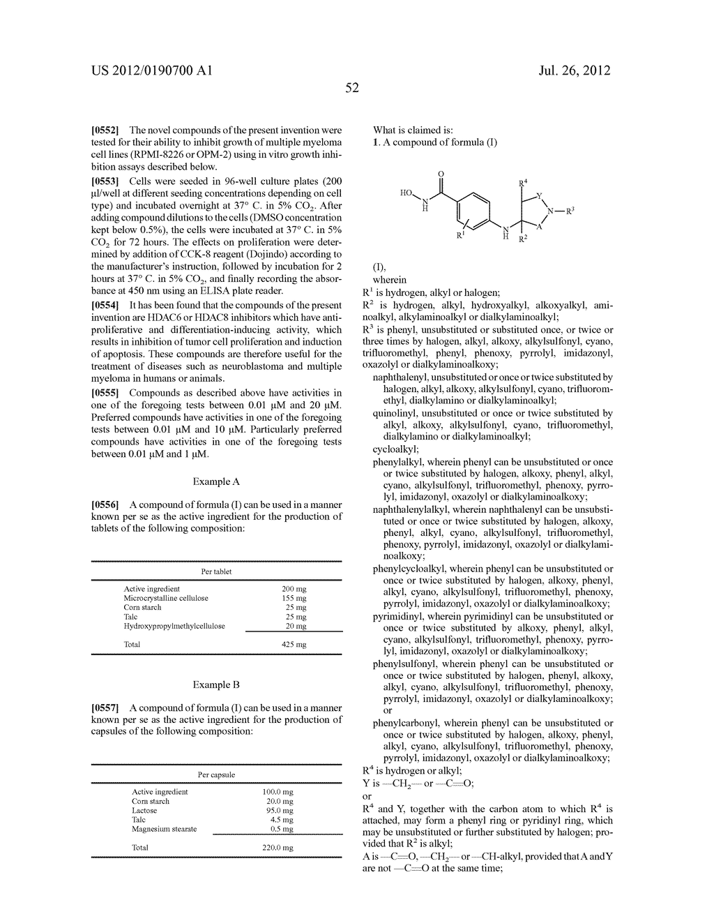 NOVEL 4-AMINO-N-HYDROXY-BENZAMIDES FOR THE TREATMENT OF CANCER - diagram, schematic, and image 53