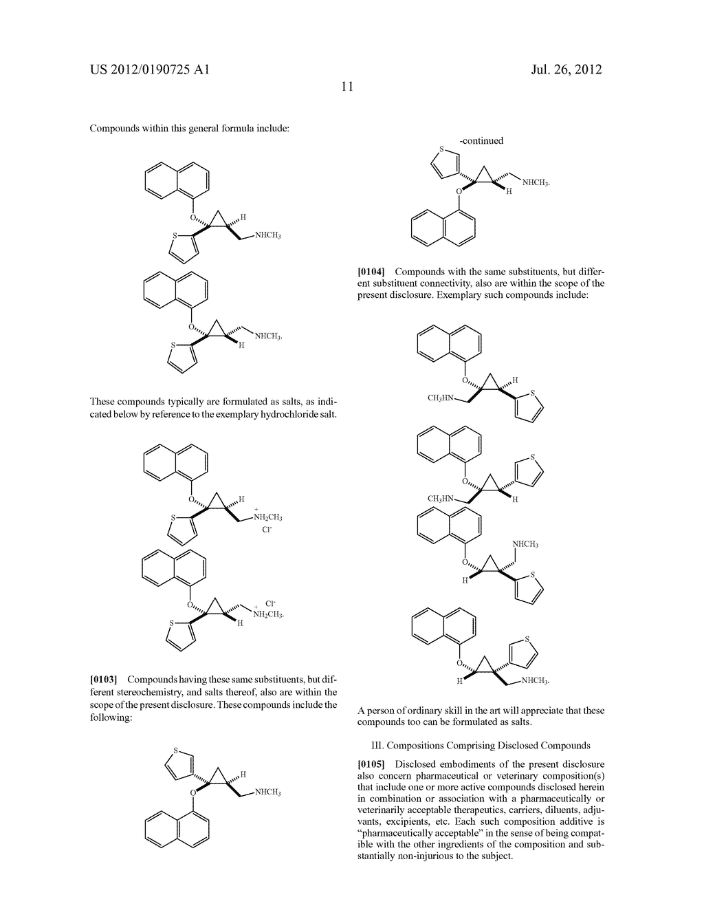 INHIBITOR(S) OF TRANSPORTERS OR UPTAKE OF MONOAMINERGIC NEUROTRANSMITTERS - diagram, schematic, and image 17