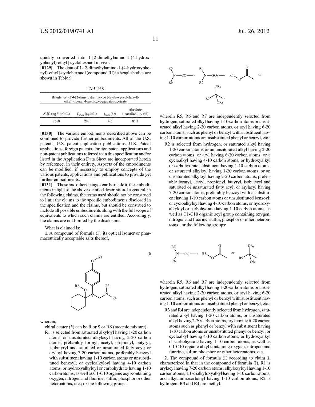 COMPOUNDS FOR INHIBITION OF 5-HYDROXYTRYPTAMINE AND NOREPINEPHRINE     REUPTAKE OR FOR TREATMENT OF DEPRESSION DISORDERS, THEIR PREPARATION     PROCESSES AND USES THEREOF - diagram, schematic, and image 14