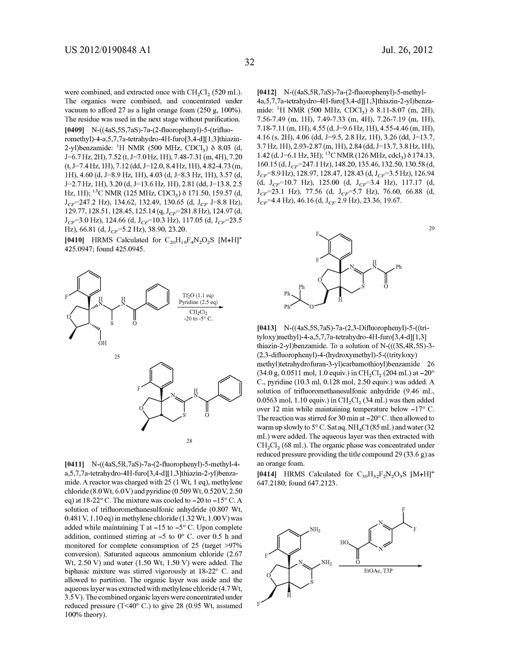 METHODS AND COMPOUNDS USEFUL IN THE SYNTHESIS OF FUSED     AMINODIHYDROTHIAZINE DERIVATIVES - diagram, schematic, and image 36