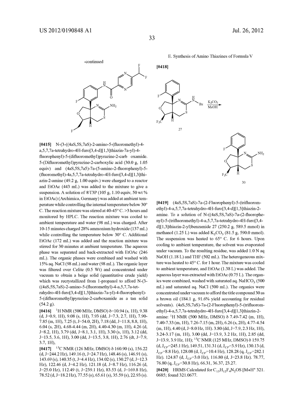 METHODS AND COMPOUNDS USEFUL IN THE SYNTHESIS OF FUSED     AMINODIHYDROTHIAZINE DERIVATIVES - diagram, schematic, and image 37