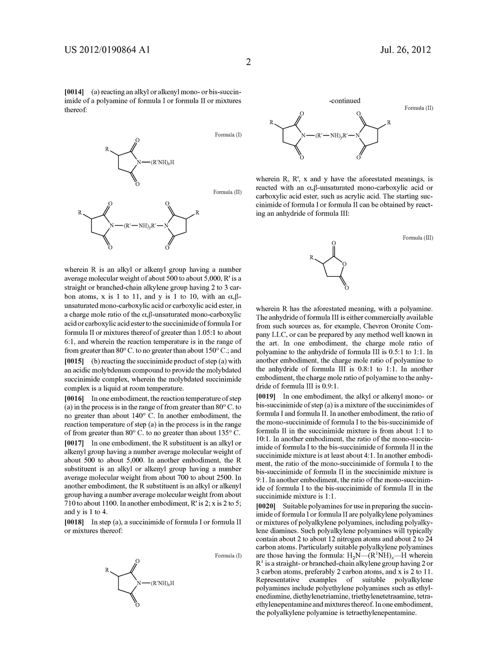 PROCESS FOR PREPARATION OF HIGH MOLECULAR WEIGHT MOLYBDENUM SUCCINIMIDE     COMPLEXES - diagram, schematic, and image 03