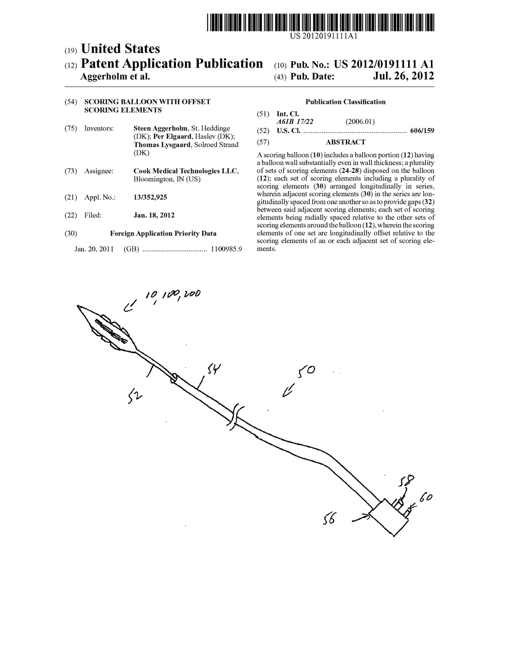 SCORING BALLOON WITH OFFSET SCORING ELEMENTS - diagram, schematic, and image 01