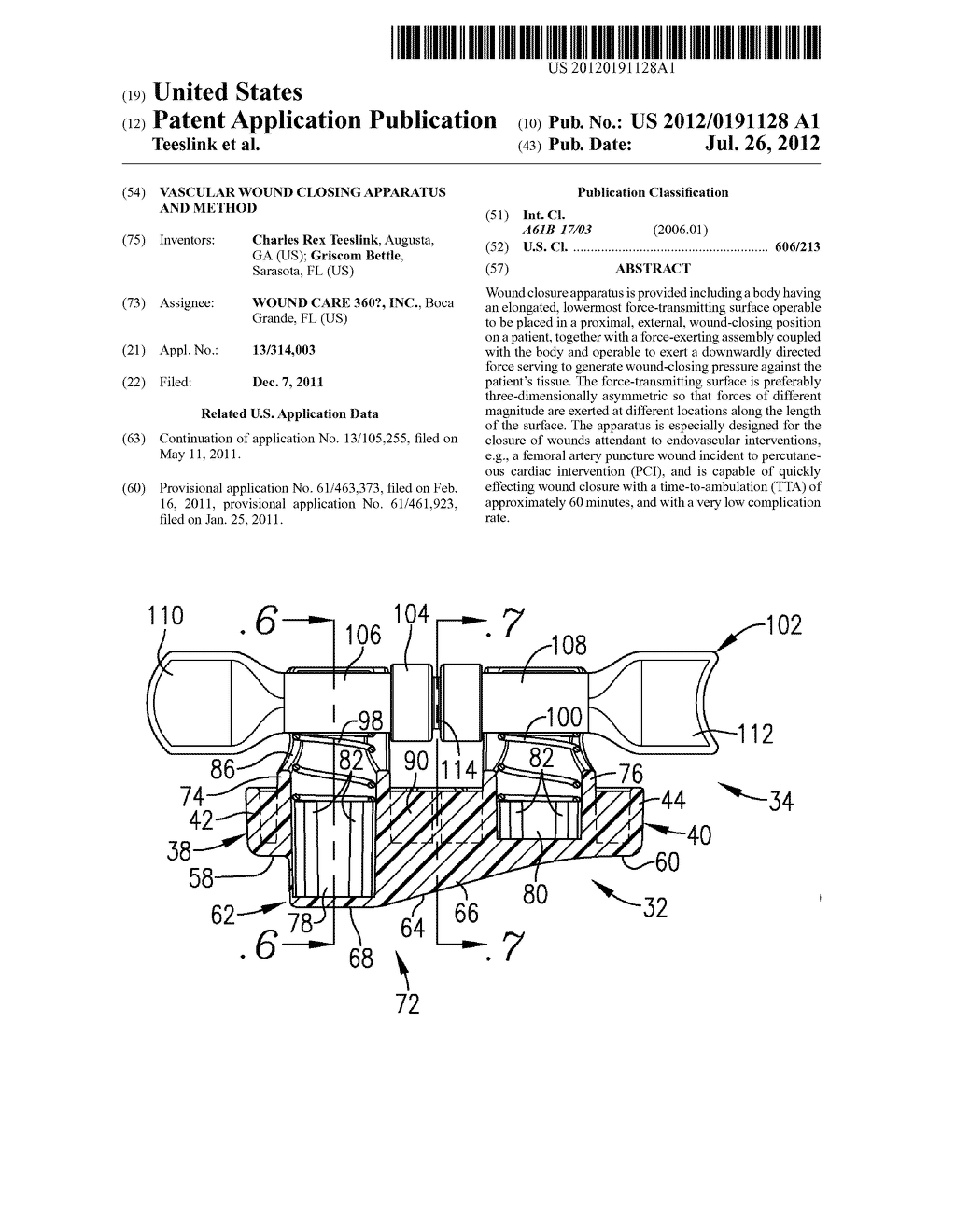 VASCULAR WOUND CLOSING APPARATUS AND METHOD - diagram, schematic, and image 01