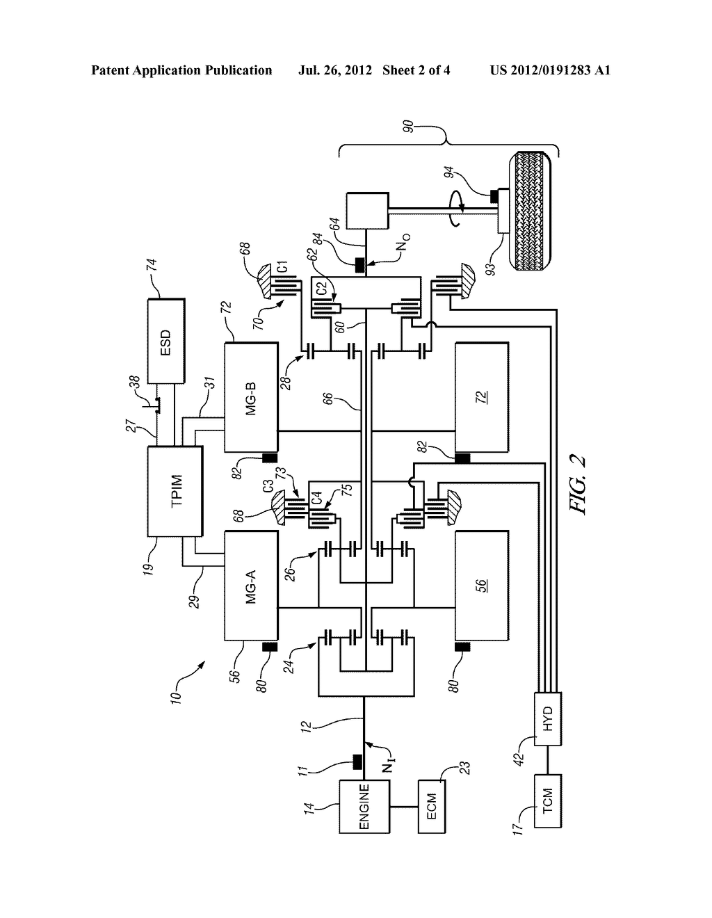METHOD AND APPARATUS TO CONTROL MOTOR COOLING IN AN ELECTRO-MECHANICAL     TRANSMISSION - diagram, schematic, and image 03