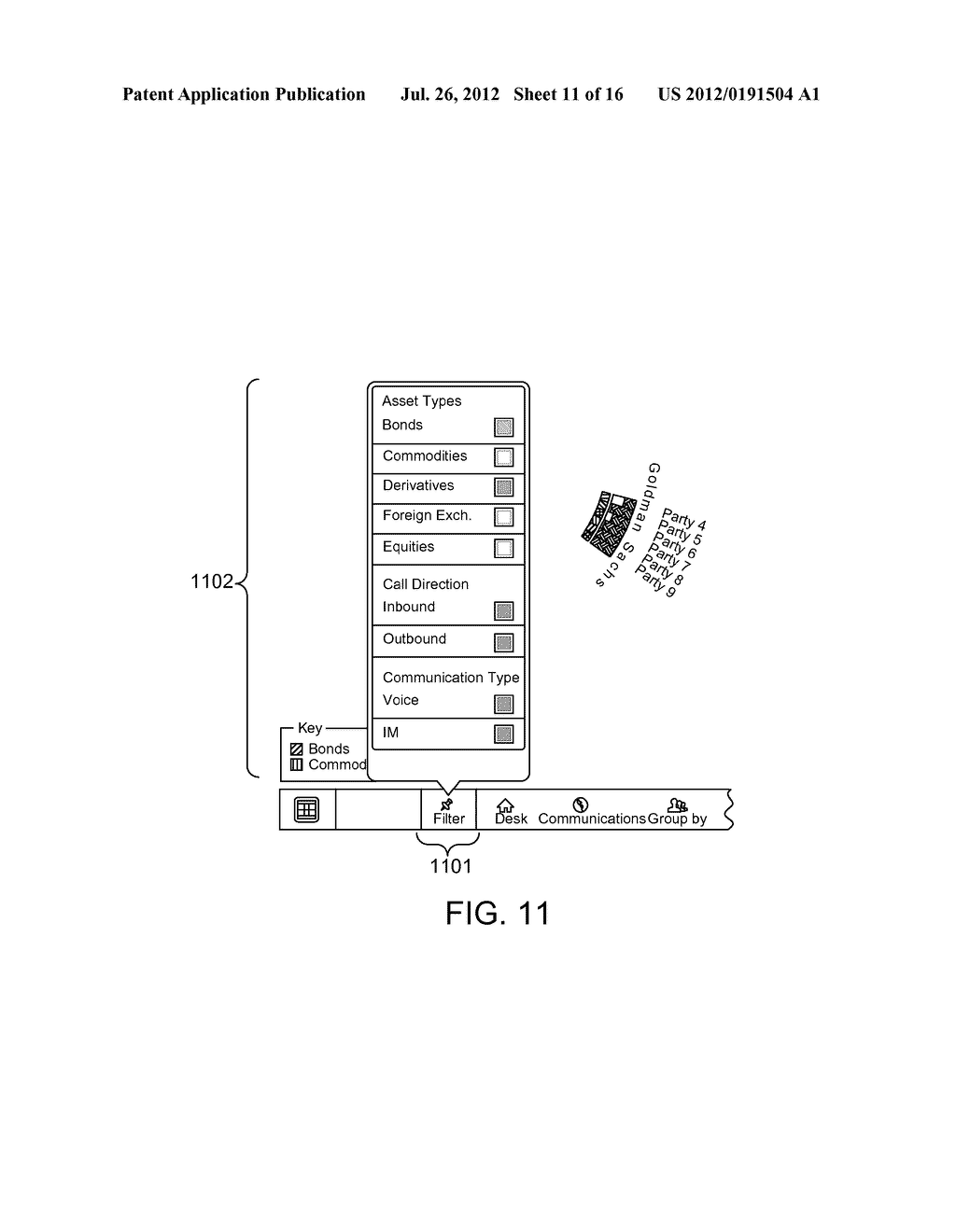 USER INTERFACE DISPLAYING COMMUNICATION INFORMATION - diagram, schematic, and image 12