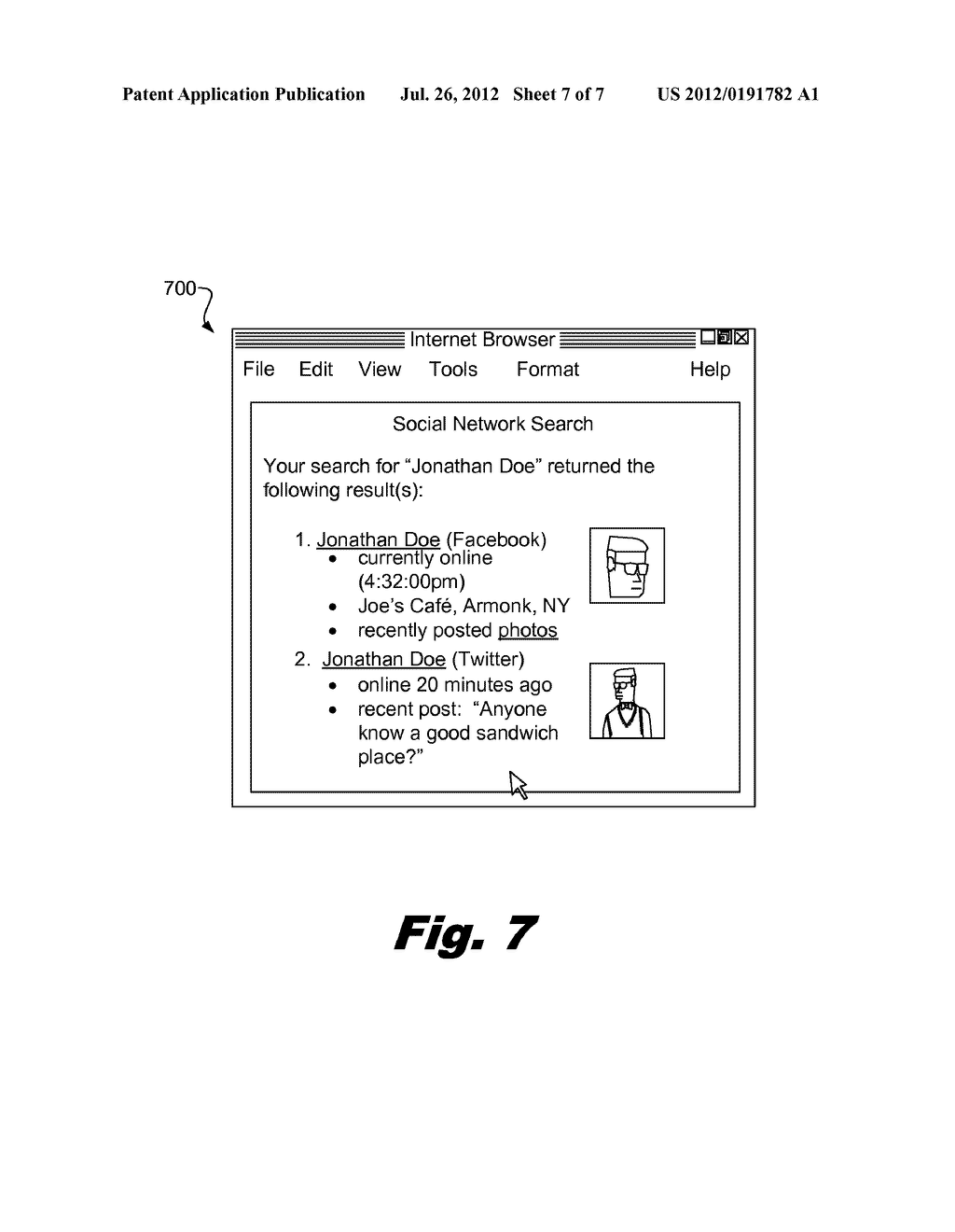 Online Location Sharing Through an Internet Service Search Engine - diagram, schematic, and image 08