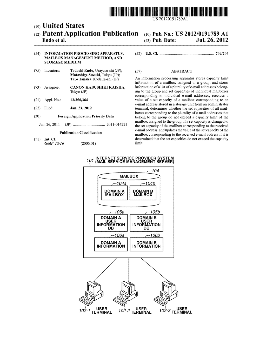 INFORMATION PROCESSING APPARATUS, MAILBOX MANAGEMENT METHOD, AND STORAGE     MEDIUM - diagram, schematic, and image 01