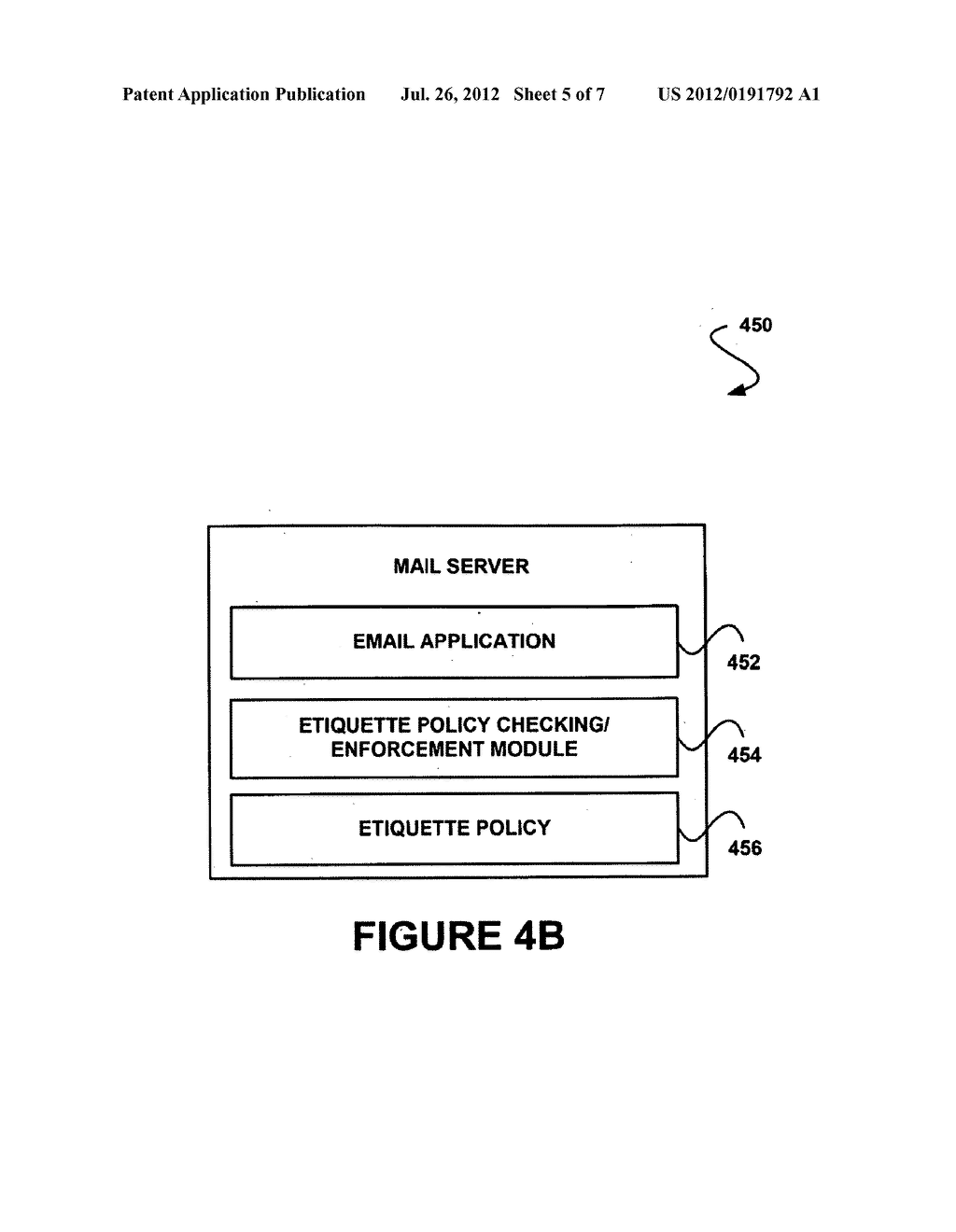 SYSTEM, METHOD, AND COMPUTER PROGRAM PRODUCT FOR DETERMINING WHETHER AN     ELECTRONIC MAIL MESSAGE IS COMPLIANT WITH AN ETIQUETTE POLICY - diagram, schematic, and image 06