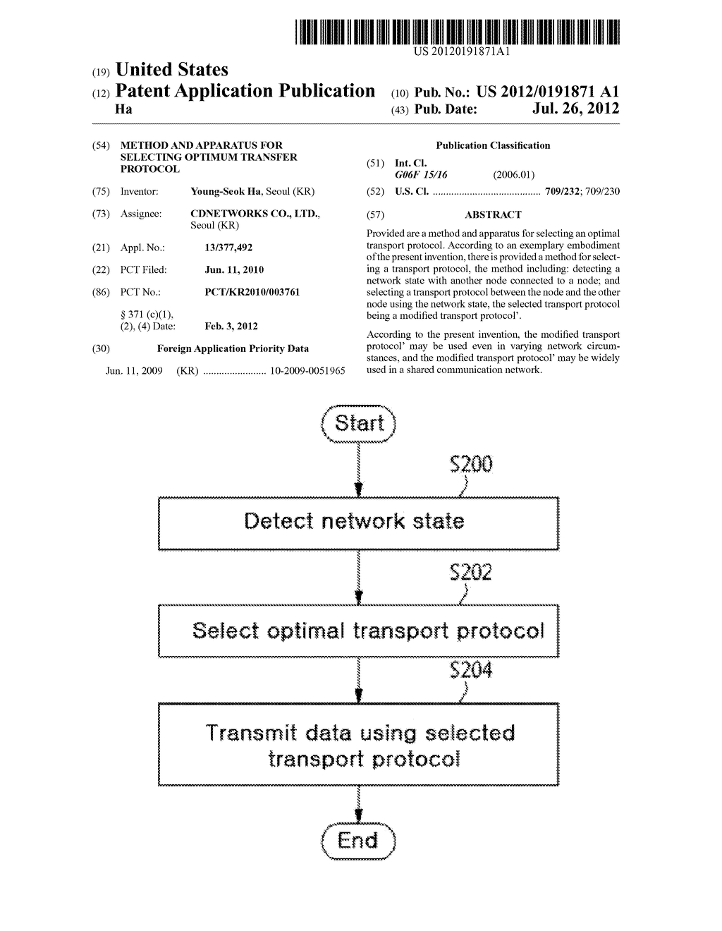 Method and Apparatus for Selecting Optimum Transfer Protocol - diagram, schematic, and image 01