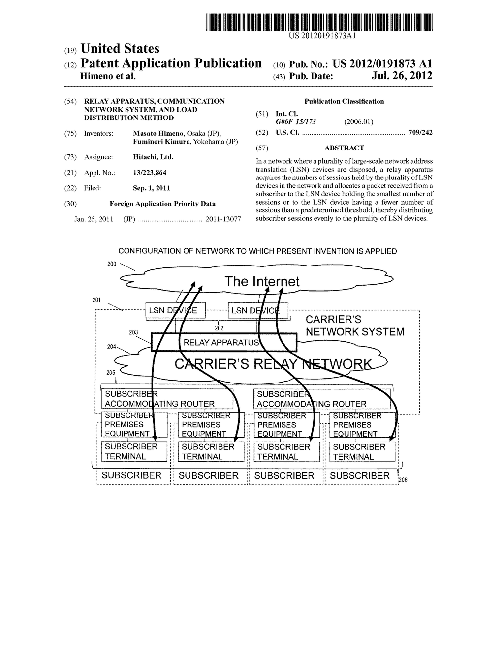 RELAY APPARATUS, COMMUNICATION NETWORK SYSTEM, AND LOAD DISTRIBUTION     METHOD - diagram, schematic, and image 01