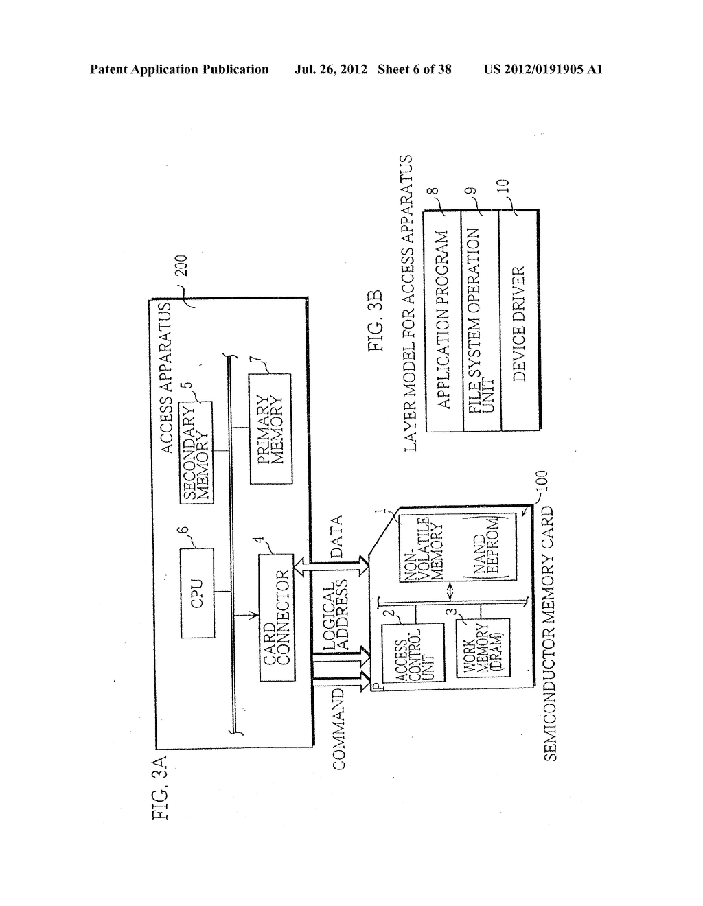 SEMICONDUCTOR MEMORY CARD ACCESS APPARATUS, A COMPUTER-READABLE RECORDING     MEDIUM, AN INITIALIZATION METHOD, AND A SEMICONDUCTOR MEMORY CARD - diagram, schematic, and image 07