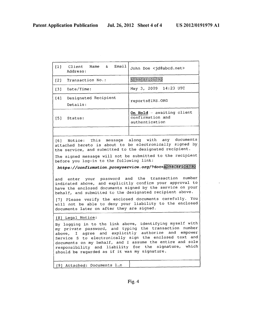 SYSTEM AND METHOD FOR ELECTRONIC SIGNATURE VIA PROXY - diagram, schematic, and image 05