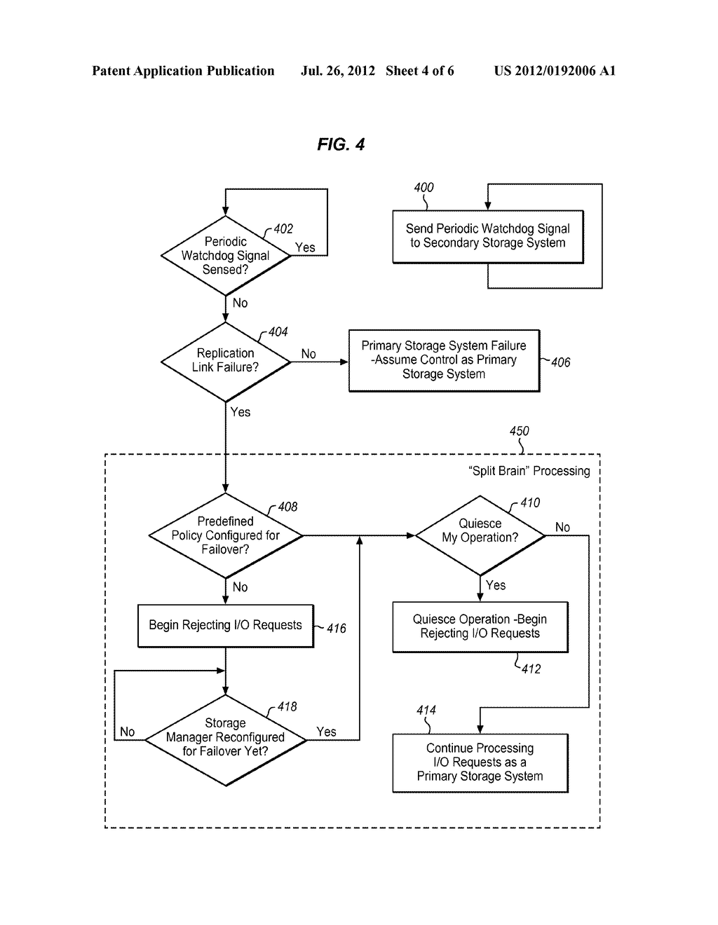 METHODS AND SYSTEMS FOR IMPROVED STORAGE REPLICATION MANAGEMENT AND     SERVICE CONTINUANCE IN A COMPUTING ENTERPRISE - diagram, schematic, and image 05