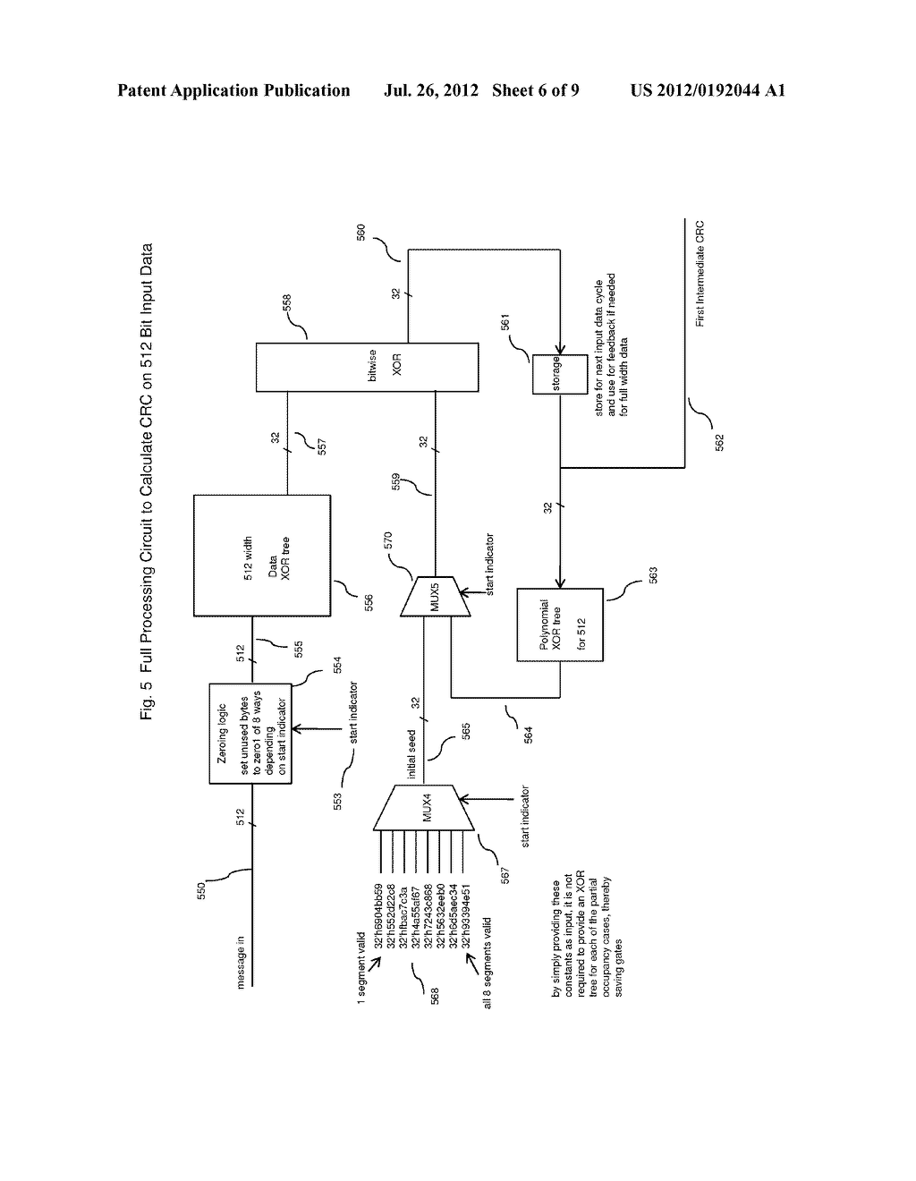 Method and Apparatus for Determining a Cyclic Redundancy Check (CRC) for a     Data Message - diagram, schematic, and image 07