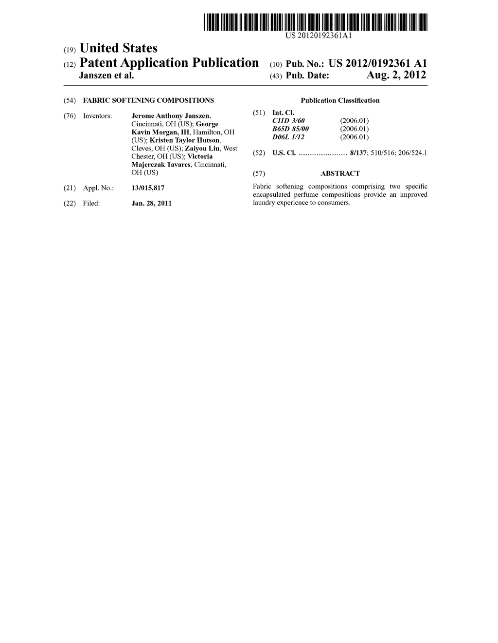 Fabric Softening Compositions - diagram, schematic, and image 01