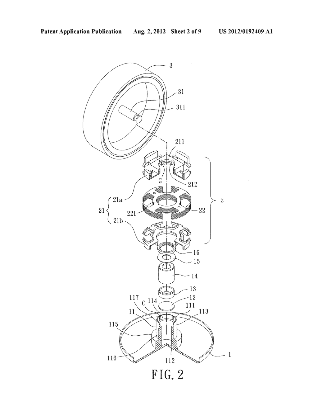 Component Positioning Structure for Components Received in a Motor's Shaft     Tube - diagram, schematic, and image 03