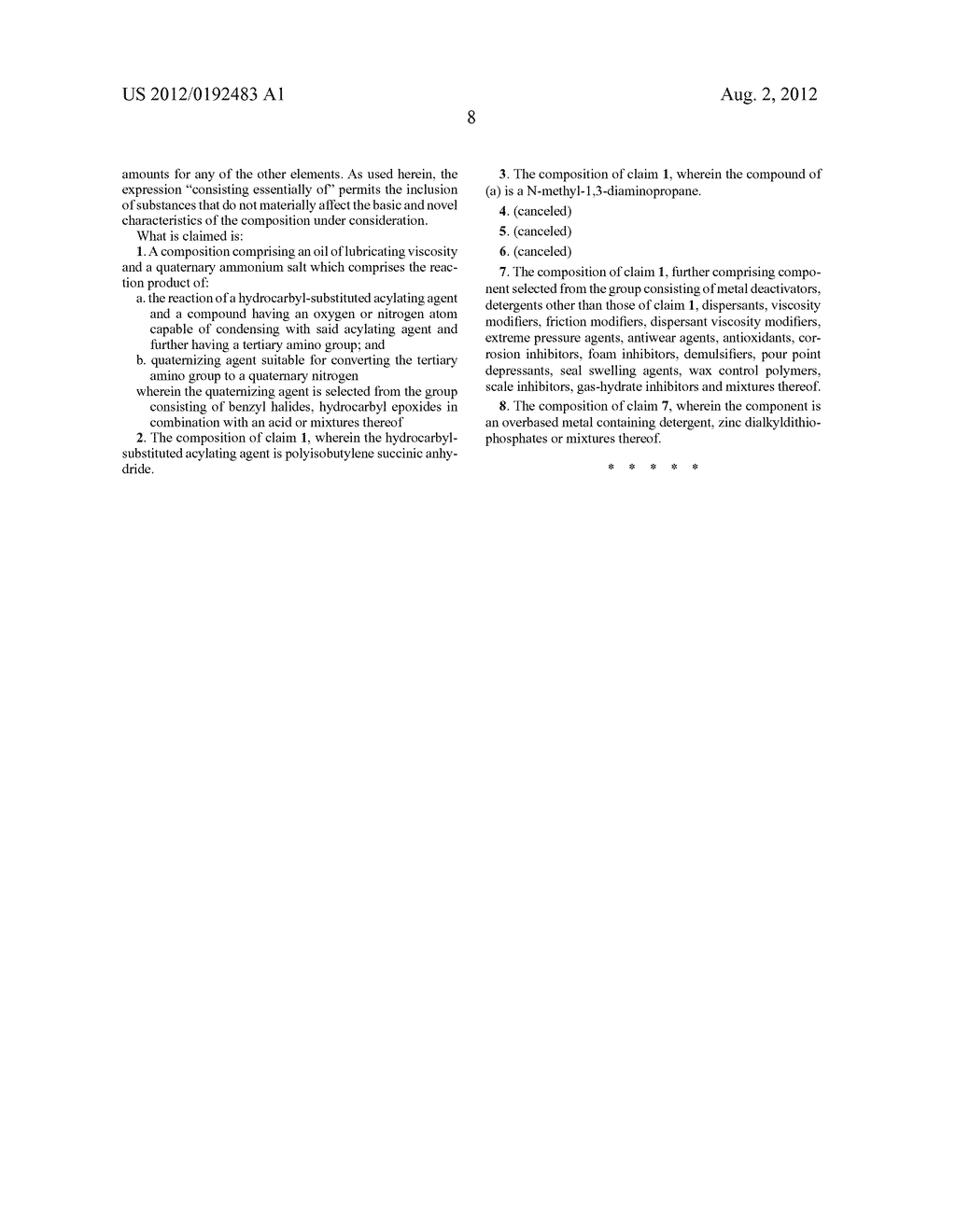 Quaternary Ammonium Salt Detergents For Use In Fuels - diagram, schematic, and image 09