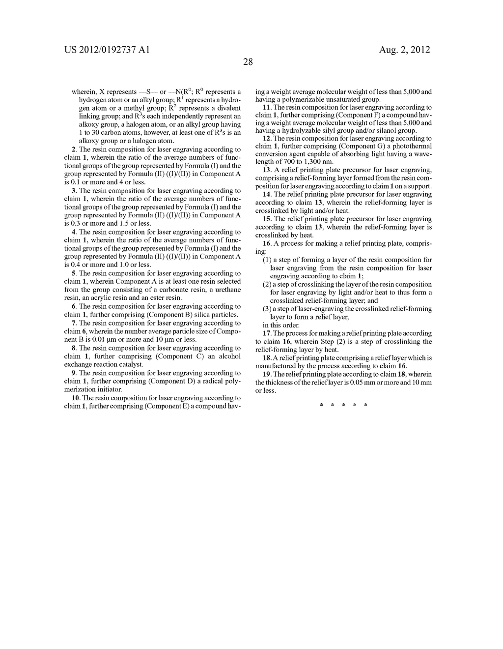 RESIN COMPOSITION FOR LASER ENGRAVING, RELIEF PRINTING PLATE PRECURSOR FOR     LASER ENGRAVING, AND RELIEF PRINTING PLATE AND PROCESS FOR MAKING THE     SAME - diagram, schematic, and image 29